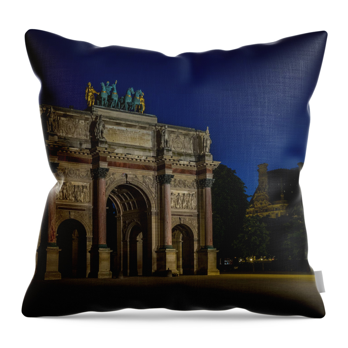 France Throw Pillow featuring the photograph Arc de Triomphe Du Carrousel #1 by Mark Llewellyn