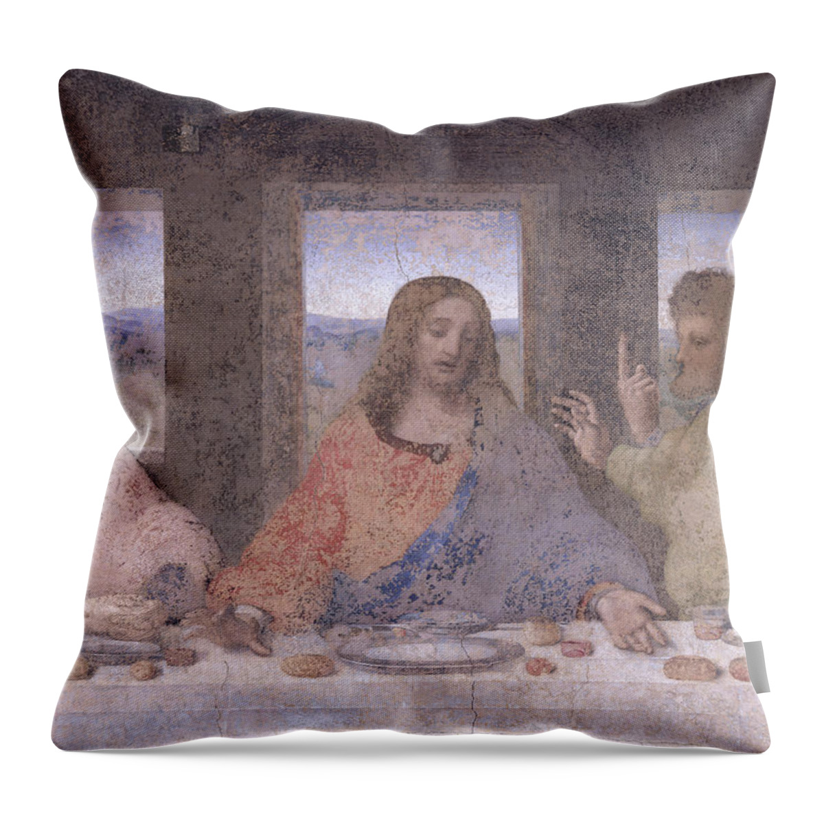 Leonardo Throw Pillow featuring the painting The Last Supper by Leonardo Da Vinci