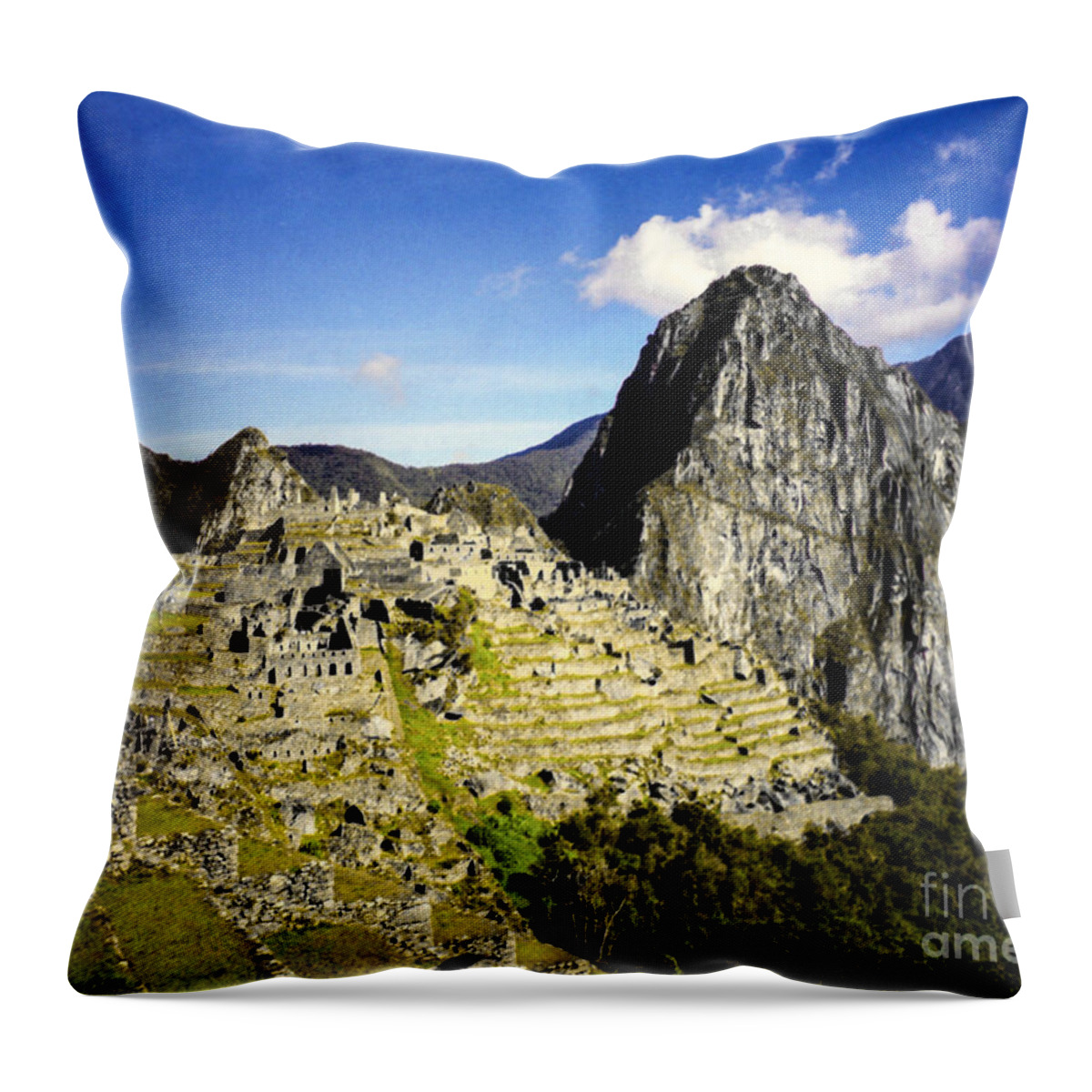 Machu Picchu Throw Pillow featuring the photograph The Lost City by Suzanne Luft