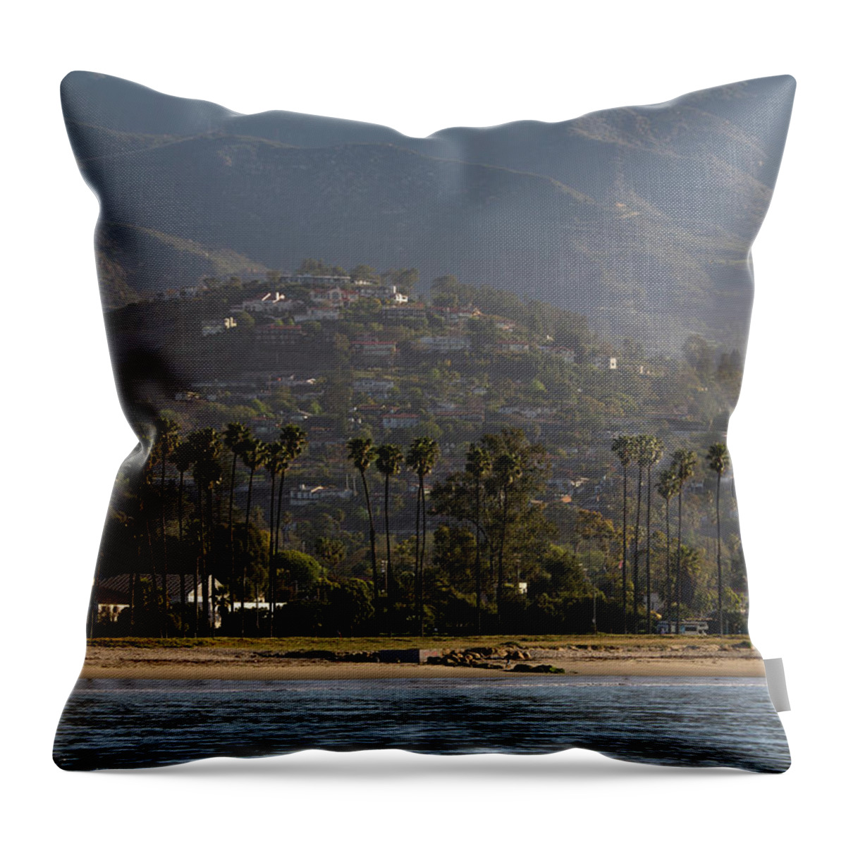 Mid Adult Women Throw Pillow featuring the photograph The Womens Santa Barbara Outrigger Team #2 by Kyle Sparks