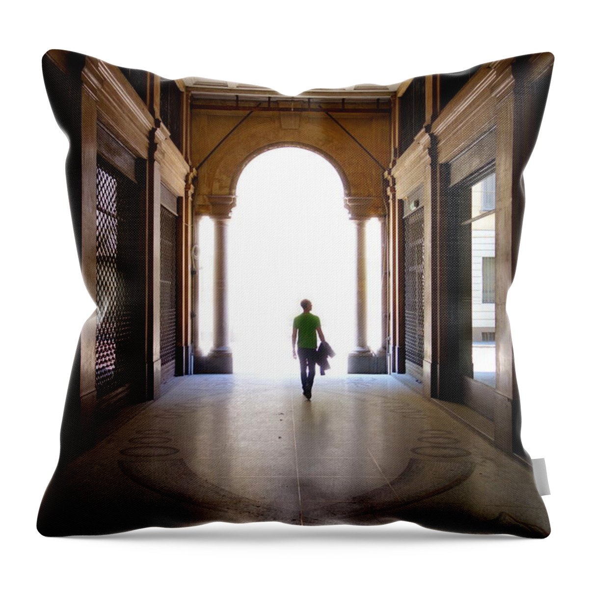Man Throw Pillow featuring the photograph Towards the Light #2 by Valentino Visentini