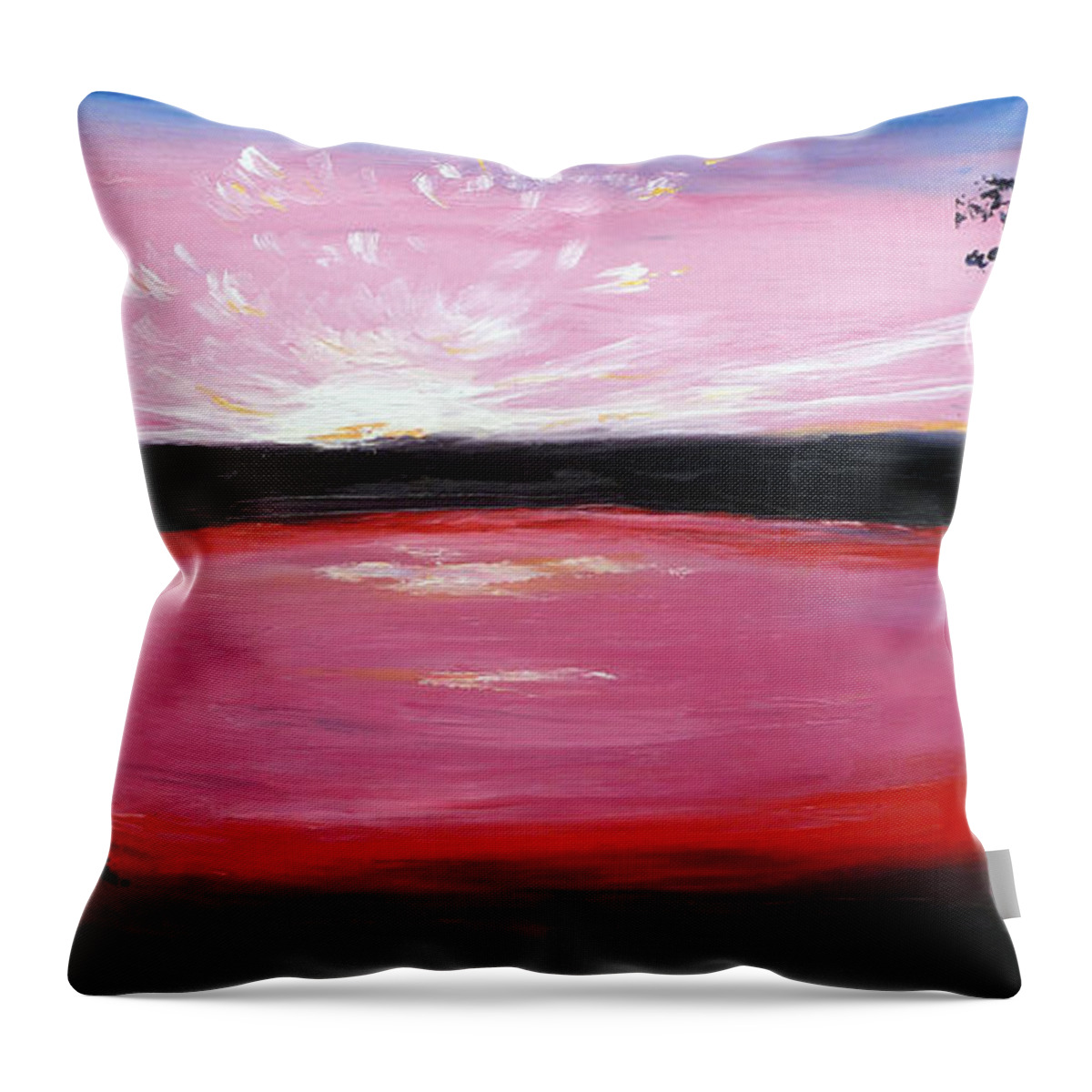 Lake Throw Pillow featuring the painting Vanquished by Meaghan Troup