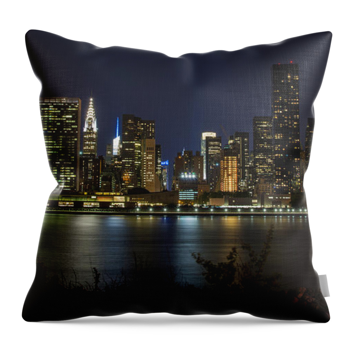 Gantry Plaza State Park Throw Pillow featuring the photograph View from Gantry Plaza State Park #2 by Theodore Jones