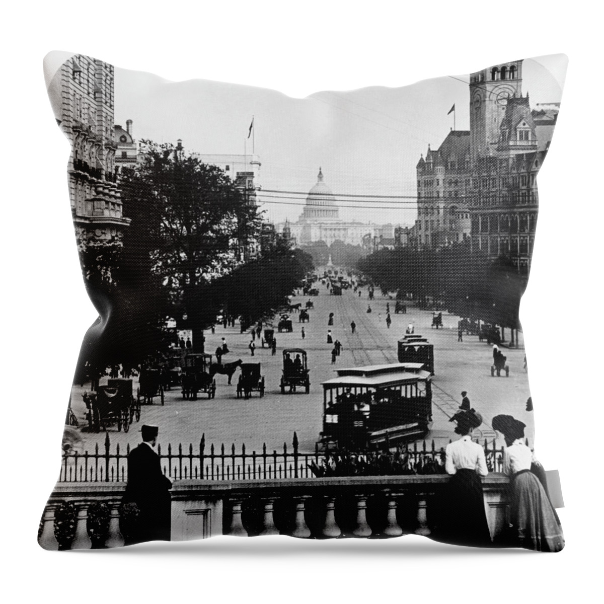 1890 Throw Pillow featuring the photograph Washington D #20 by Granger