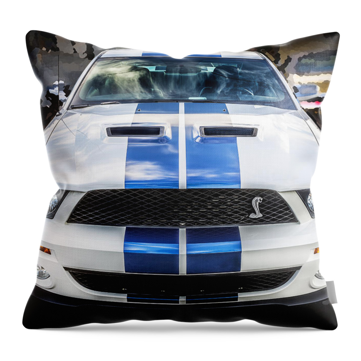 2007 Mustang Throw Pillow featuring the photograph 2007 Ford Shelby Mustang GT500 by Rich Franco