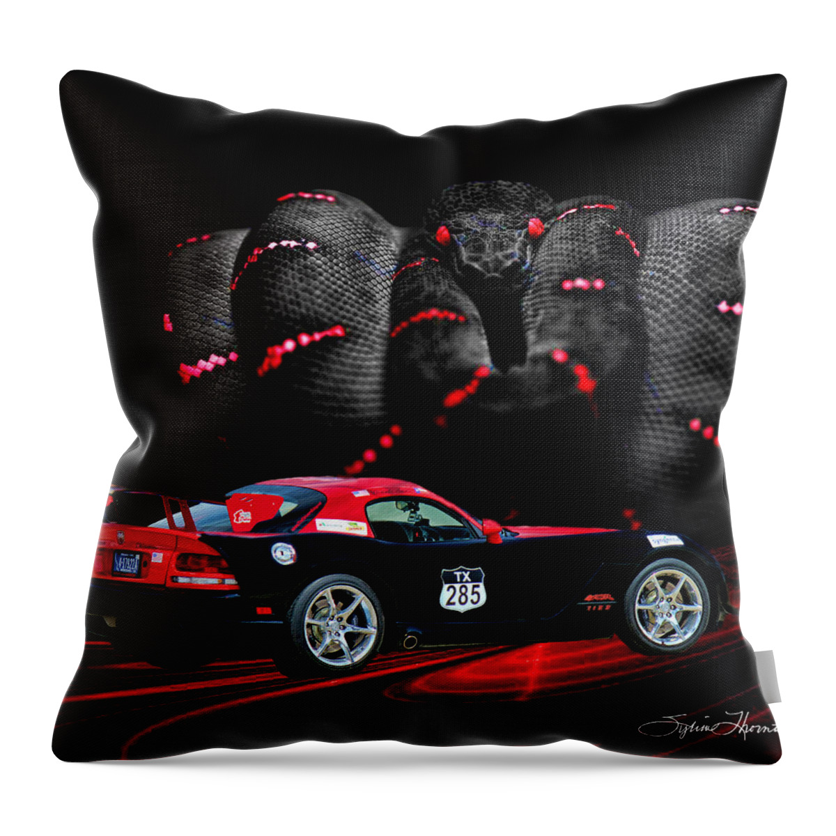 Sports Car Throw Pillow featuring the photograph 2010 Dodge Viper by Sylvia Thornton
