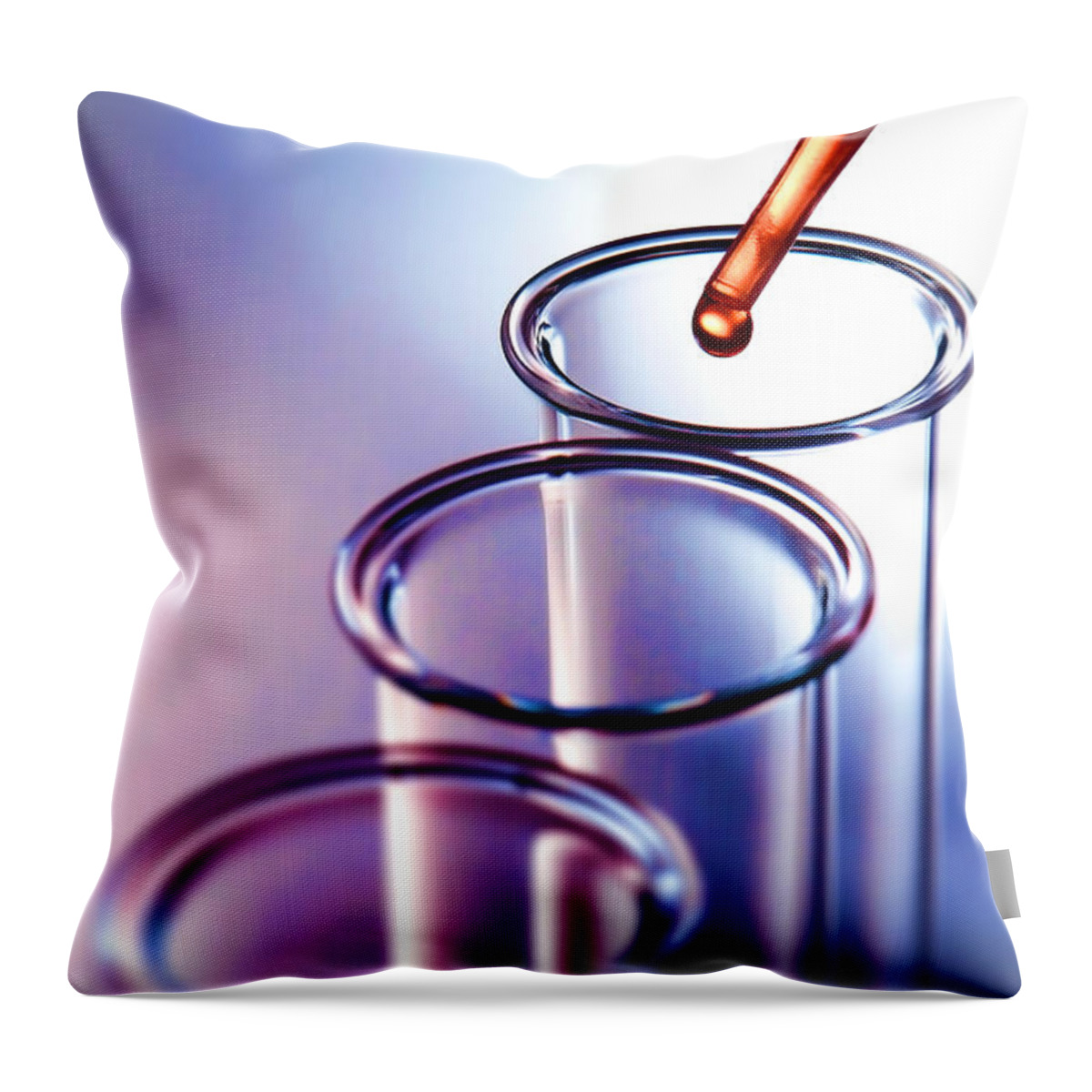 Test Throw Pillow featuring the photograph Laboratory Experiment in Science Research Lab #21 by Science Research Lab