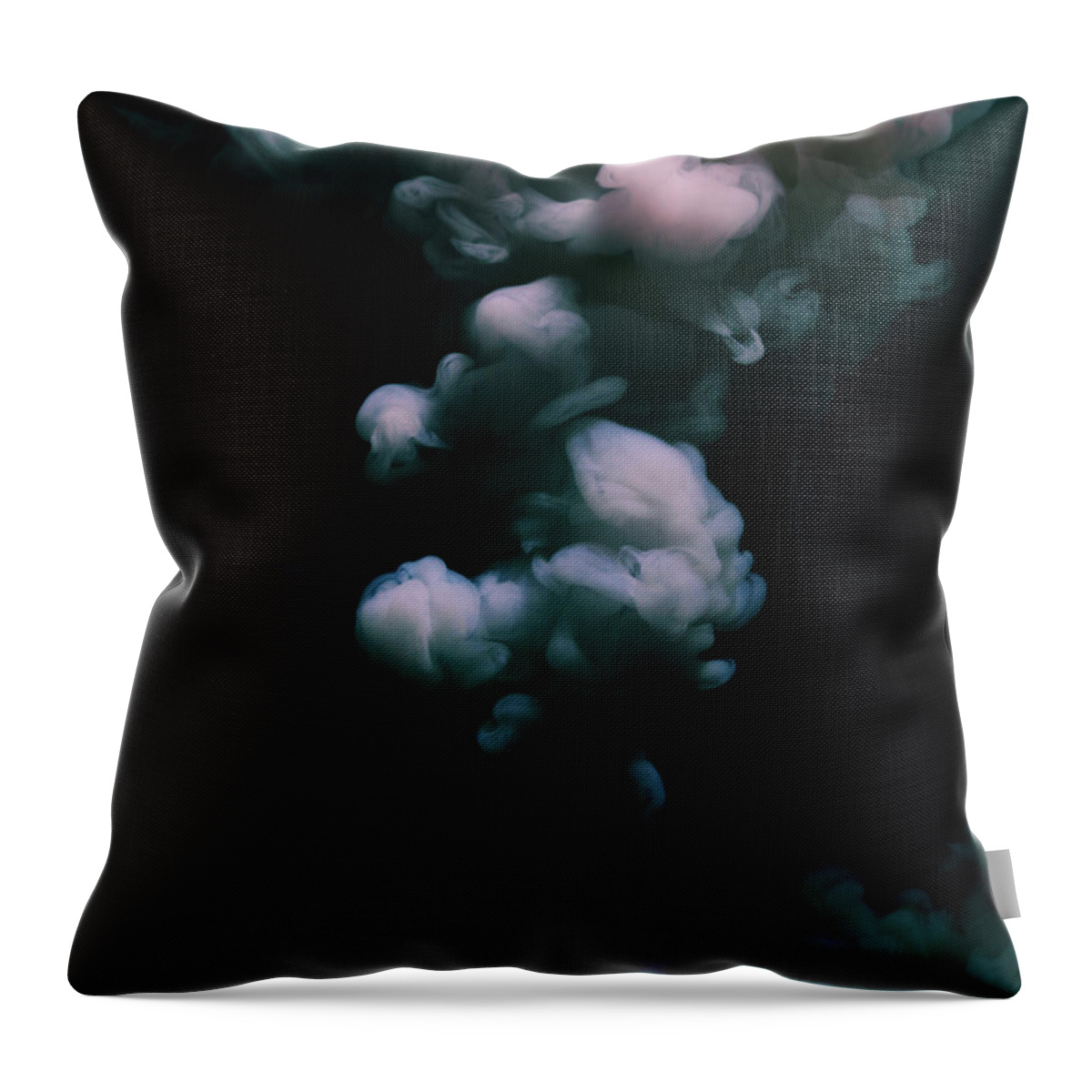Black Background Throw Pillow featuring the photograph Smoke #21 by Henrik Sorensen