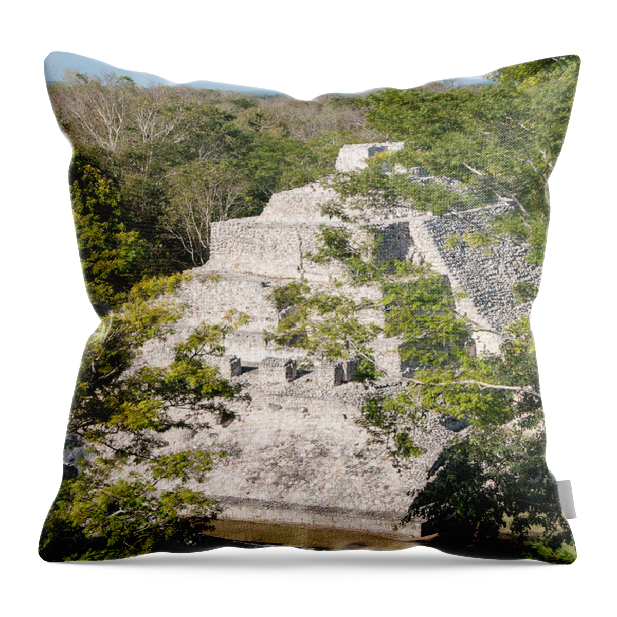 Mexico Campeche Throw Pillow featuring the digital art Edzna in Campeche #24 by Carol Ailles