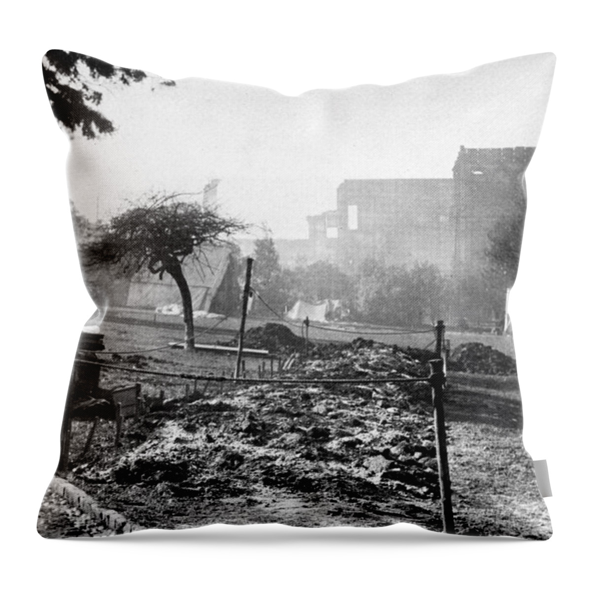 1906 Throw Pillow featuring the photograph San Francisco Earthquake #25 by Granger