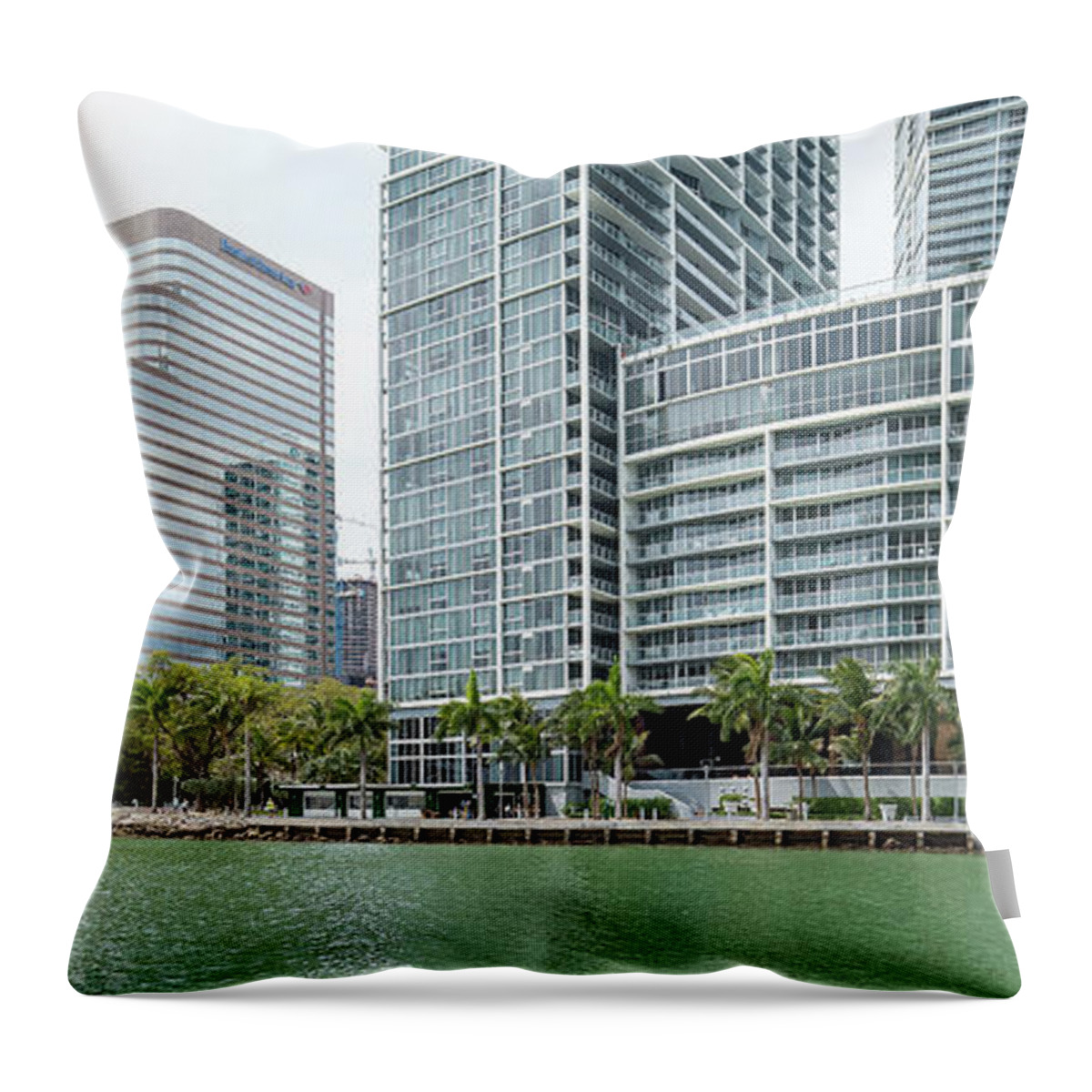 Photography Throw Pillow featuring the photograph Skyscrapers At The Waterfront #26 by Panoramic Images