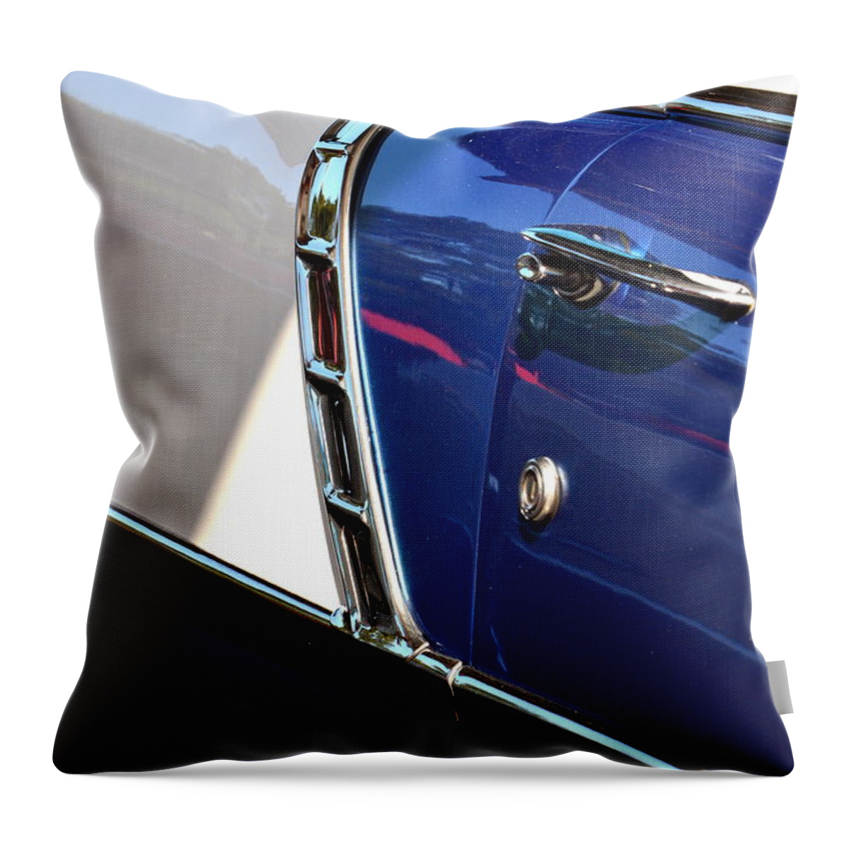 Chevy Throw Pillow featuring the photograph Purple and White Chevy by Dean Ferreira