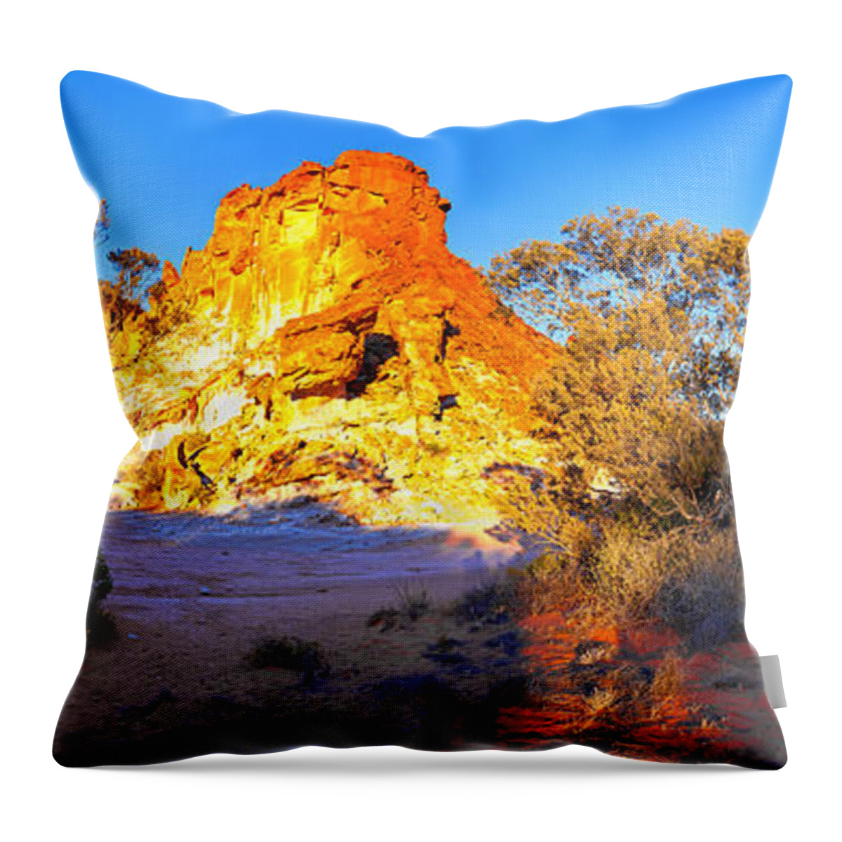 Rainbow Valley Outback Landscape Central Australia Australian Northern Territory Panorama Panoramic Clay Pan Dry Arid Throw Pillow featuring the photograph Rainbow Valley #29 by Bill Robinson