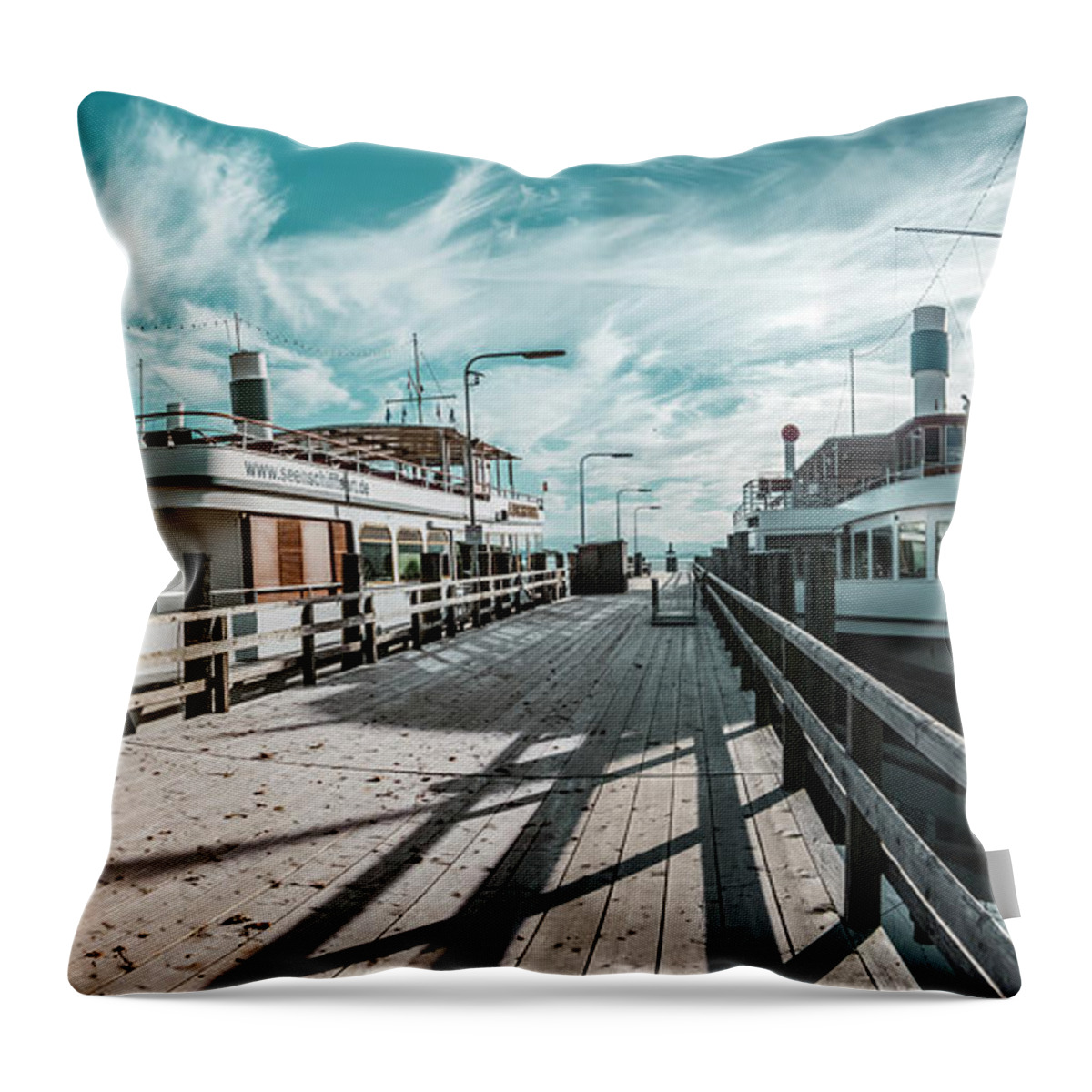 Ammersee Throw Pillow featuring the photograph Ammersee fleet #3 by Hannes Cmarits