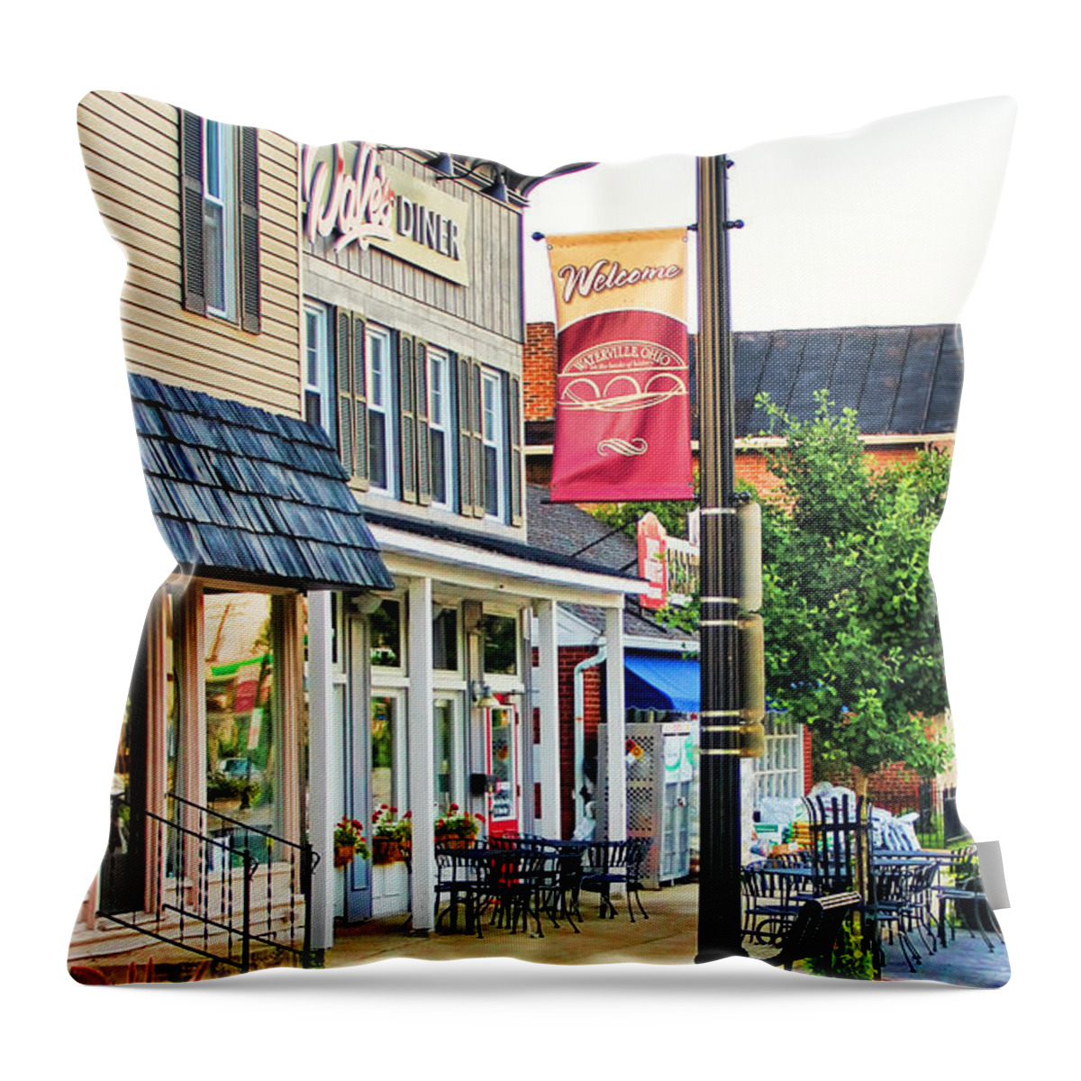 Downtown Waterville Throw Pillow featuring the photograph Downtown Waterville #3 by Jack Schultz
