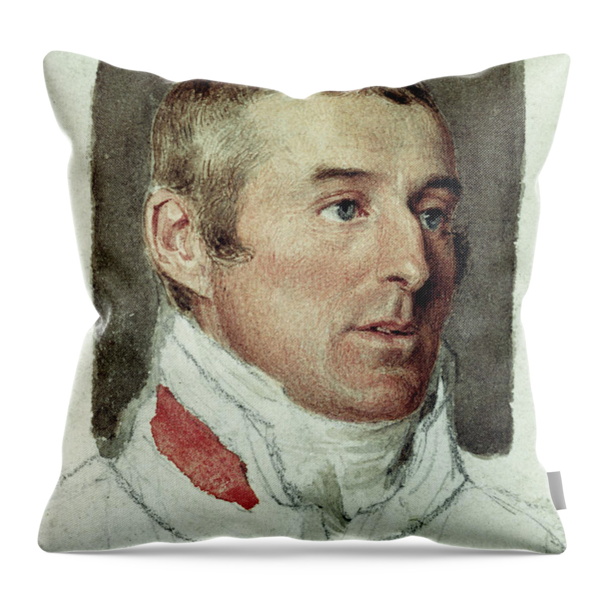 1813 Throw Pillow featuring the painting Duke Of Wellington (1769-1852) #3 by Granger