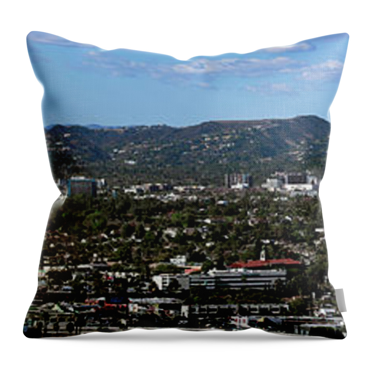 Photography Throw Pillow featuring the photograph Elevated View Of Buildings In City #3 by Panoramic Images