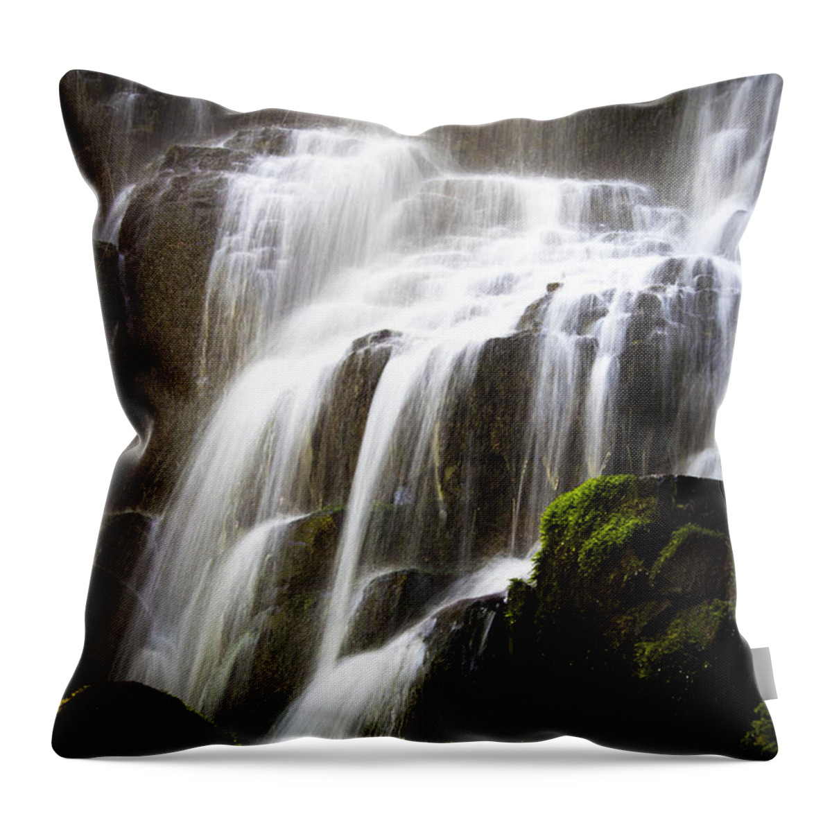 Waterfalls Throw Pillow featuring the photograph Fairy Falls #1 by Patricia Babbitt