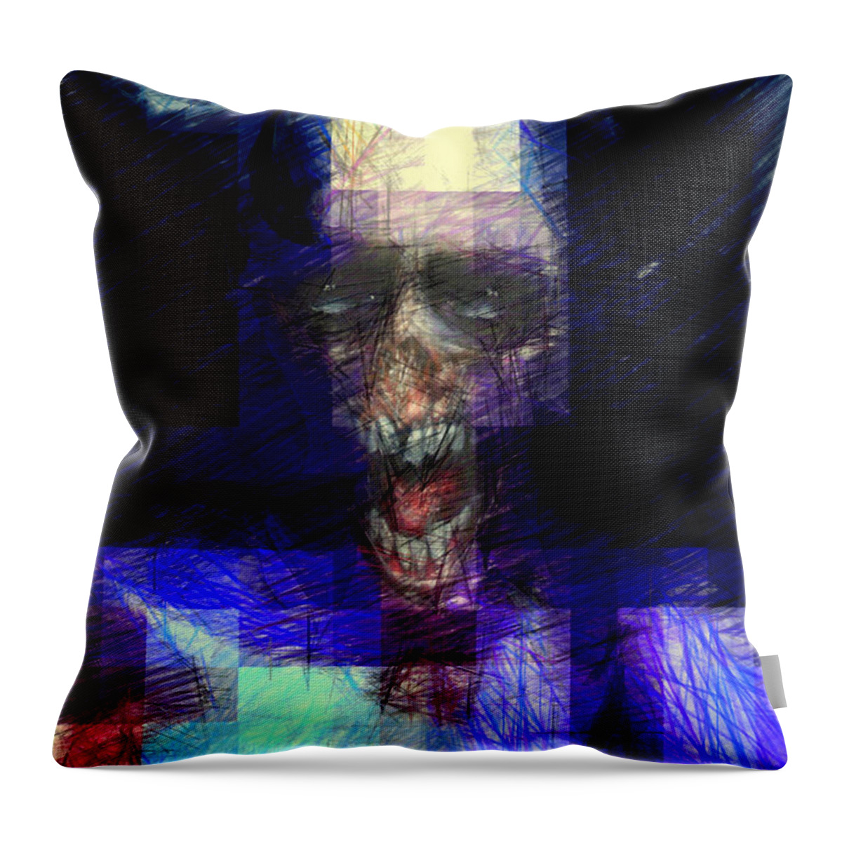 Halloween Throw Pillow featuring the digital art Halloween Mask #3 by Rafael Salazar