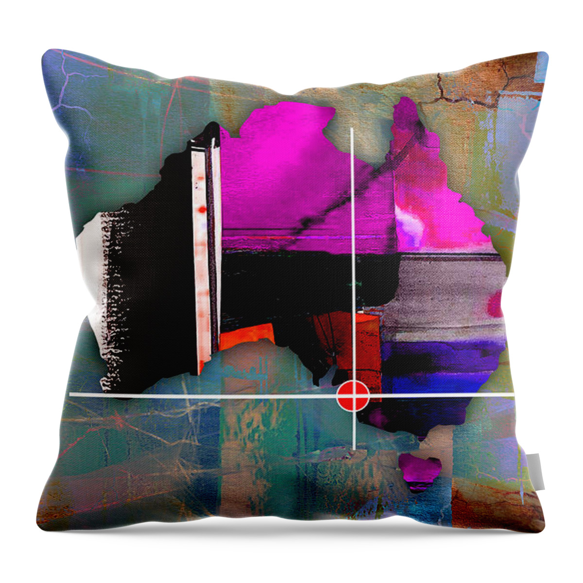 Australia Throw Pillow featuring the mixed media Melbourne Australia Map Watercolor #3 by Marvin Blaine