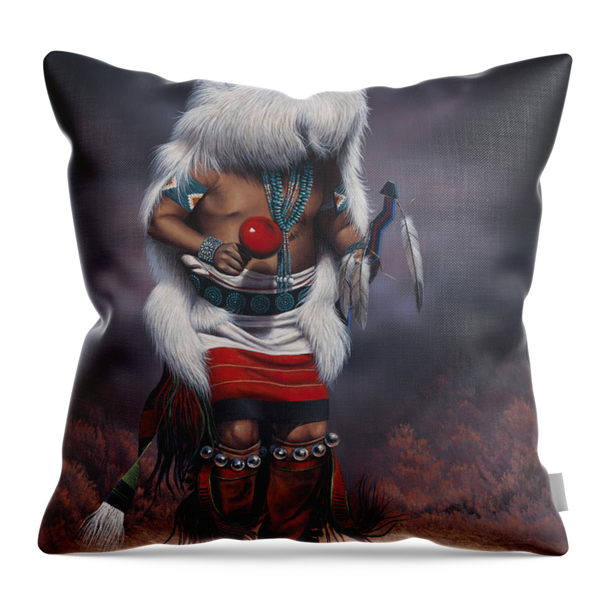 Native-american Throw Pillow featuring the painting Mystic Dancer by Ricardo Chavez-Mendez