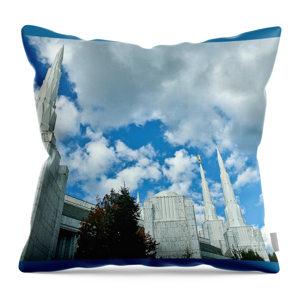 Pacific Throw Pillow featuring the photograph Portland Oregon LDS Temple #3 by Nick Boren