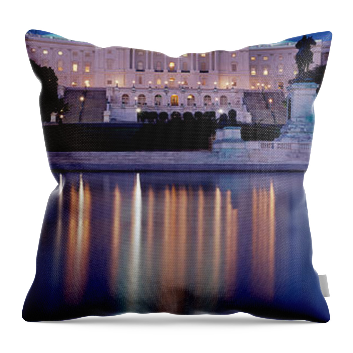 Photography Throw Pillow featuring the photograph Reflection Of A Government Building #3 by Panoramic Images