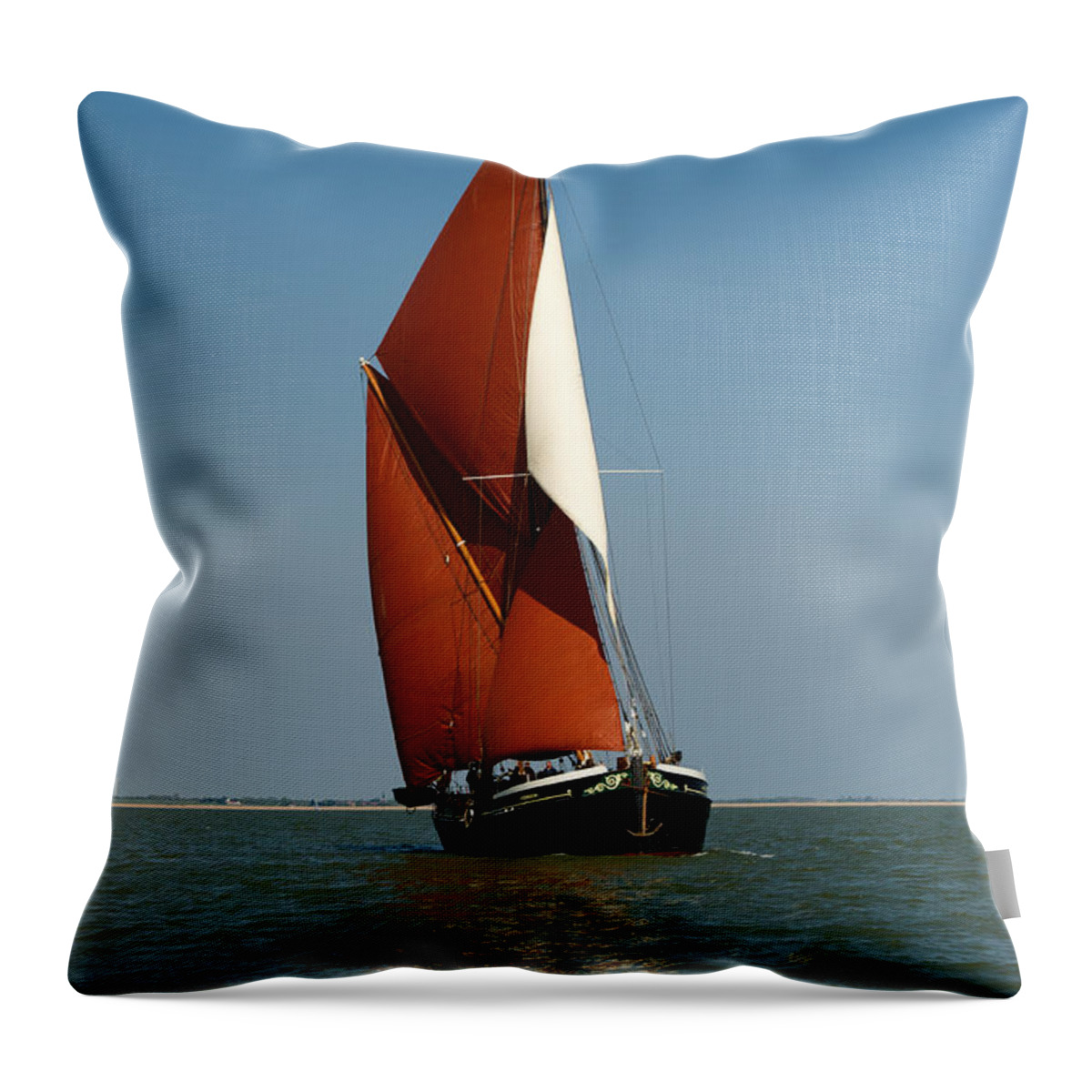 Thames Barge Throw Pillow featuring the photograph Sailing barge #1 by Gary Eason