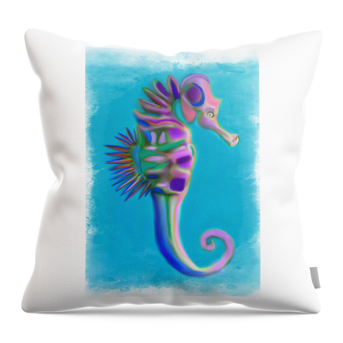 Seahorse Throw Pillow featuring the painting The Pretty Seahorse by Deborah Boyd