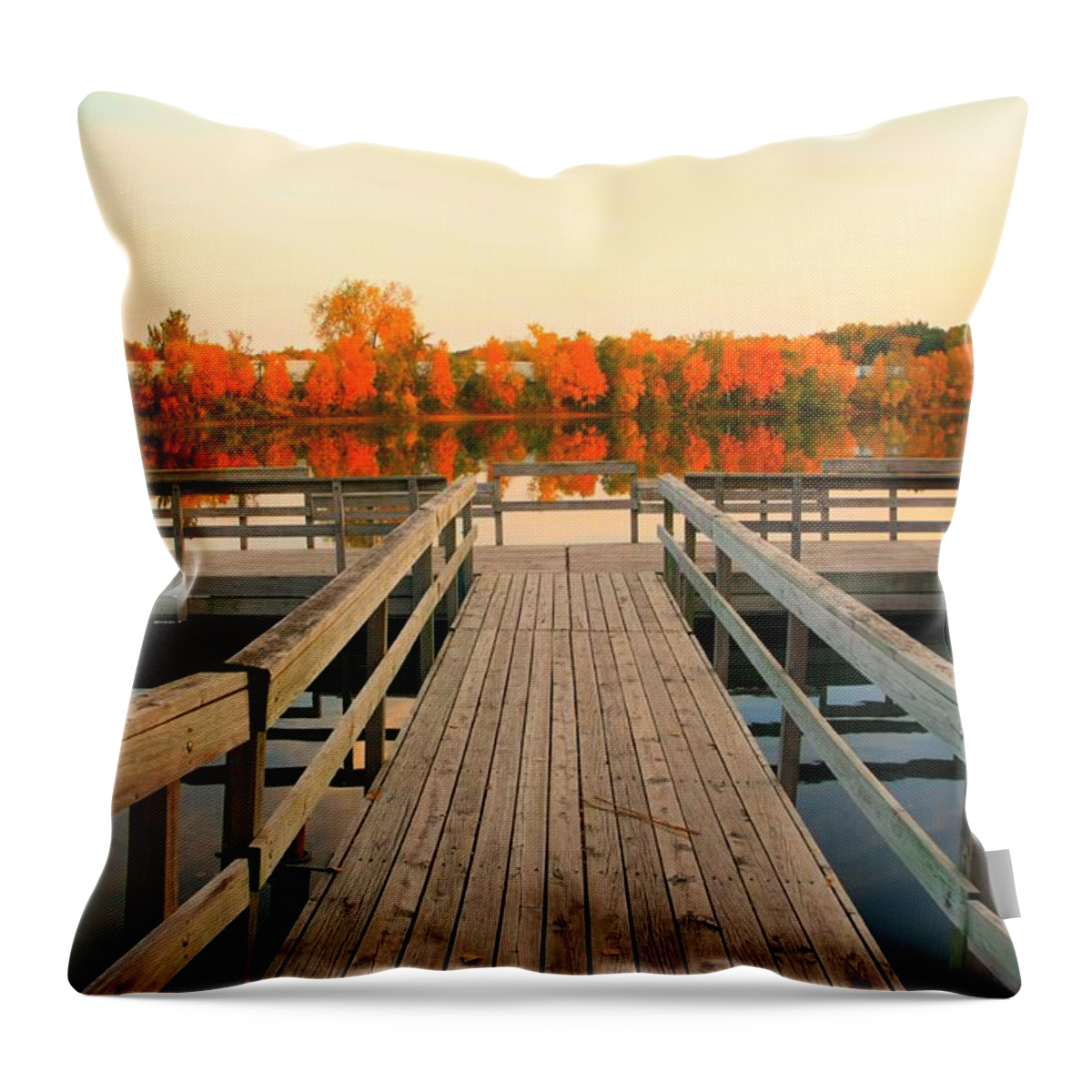 Fall Throw Pillow featuring the photograph Shady Oak Lake #3 by Amanda Stadther