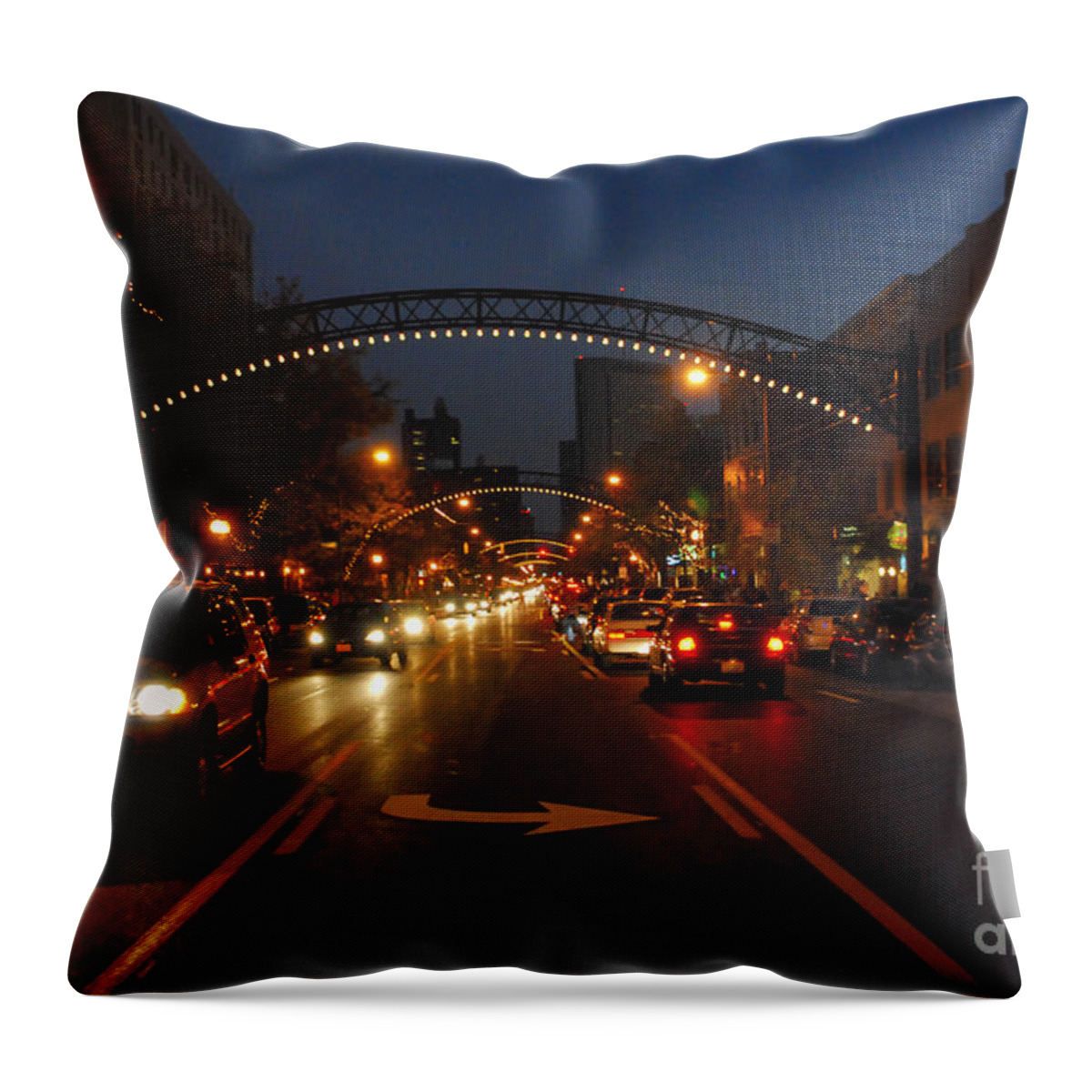 Short North Throw Pillow featuring the photograph D8L-152 Short North Gallery Hop photo by Ohio Stock Photography Art Prints