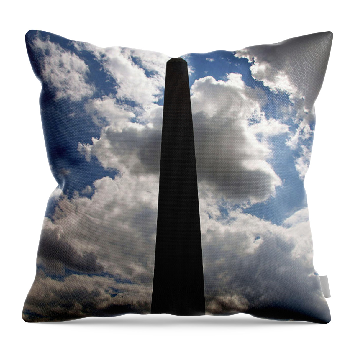 Washington Throw Pillow featuring the photograph Silhouette Of The Washington Monument by Cora Wandel