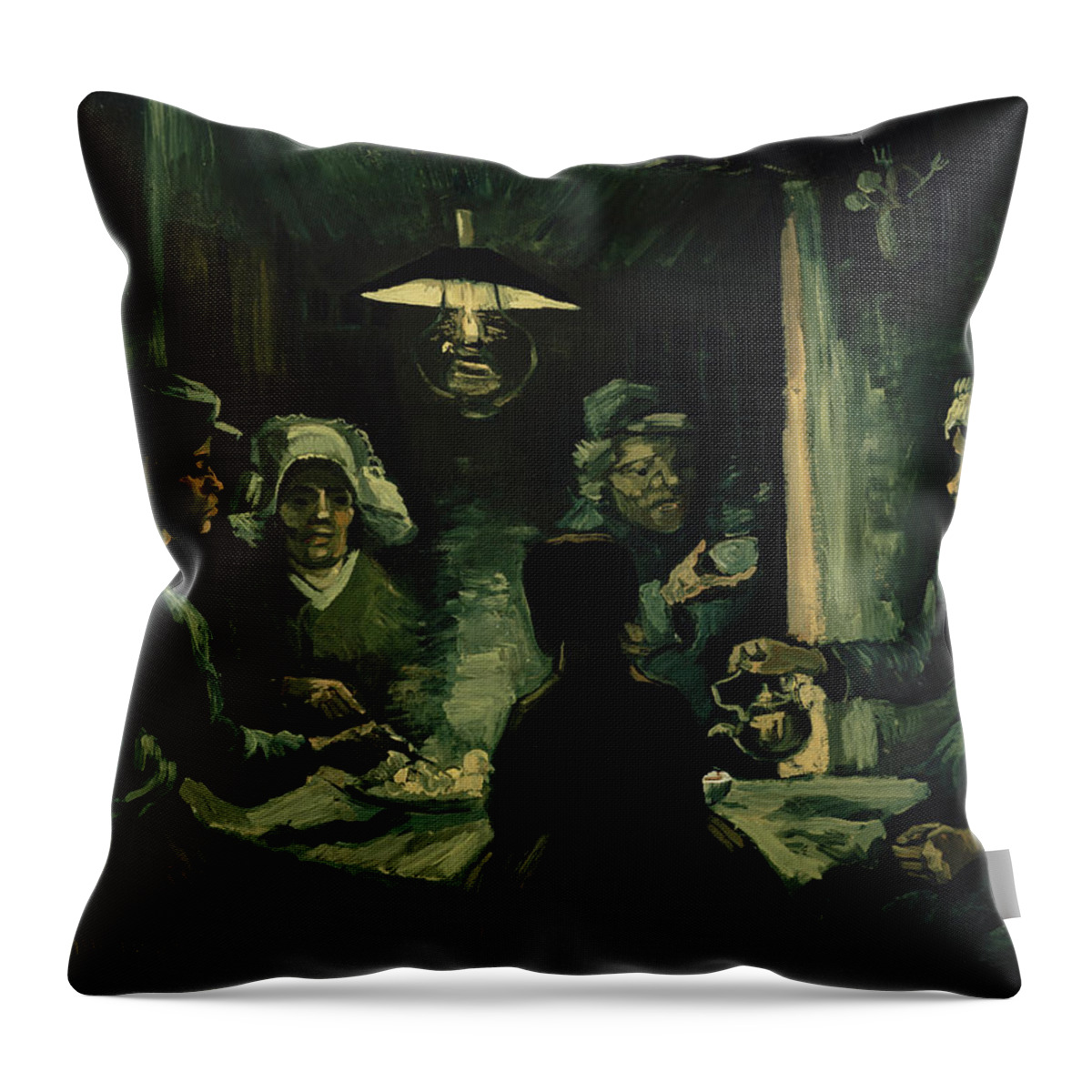 Vincent Van Gogh Throw Pillow featuring the painting The Potato Eaters #3 by Vincent Van Gogh