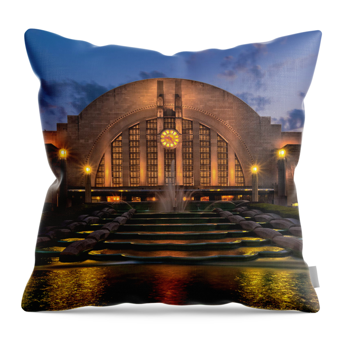  Throw Pillow featuring the photograph Union Terminal #3 by Keith Allen