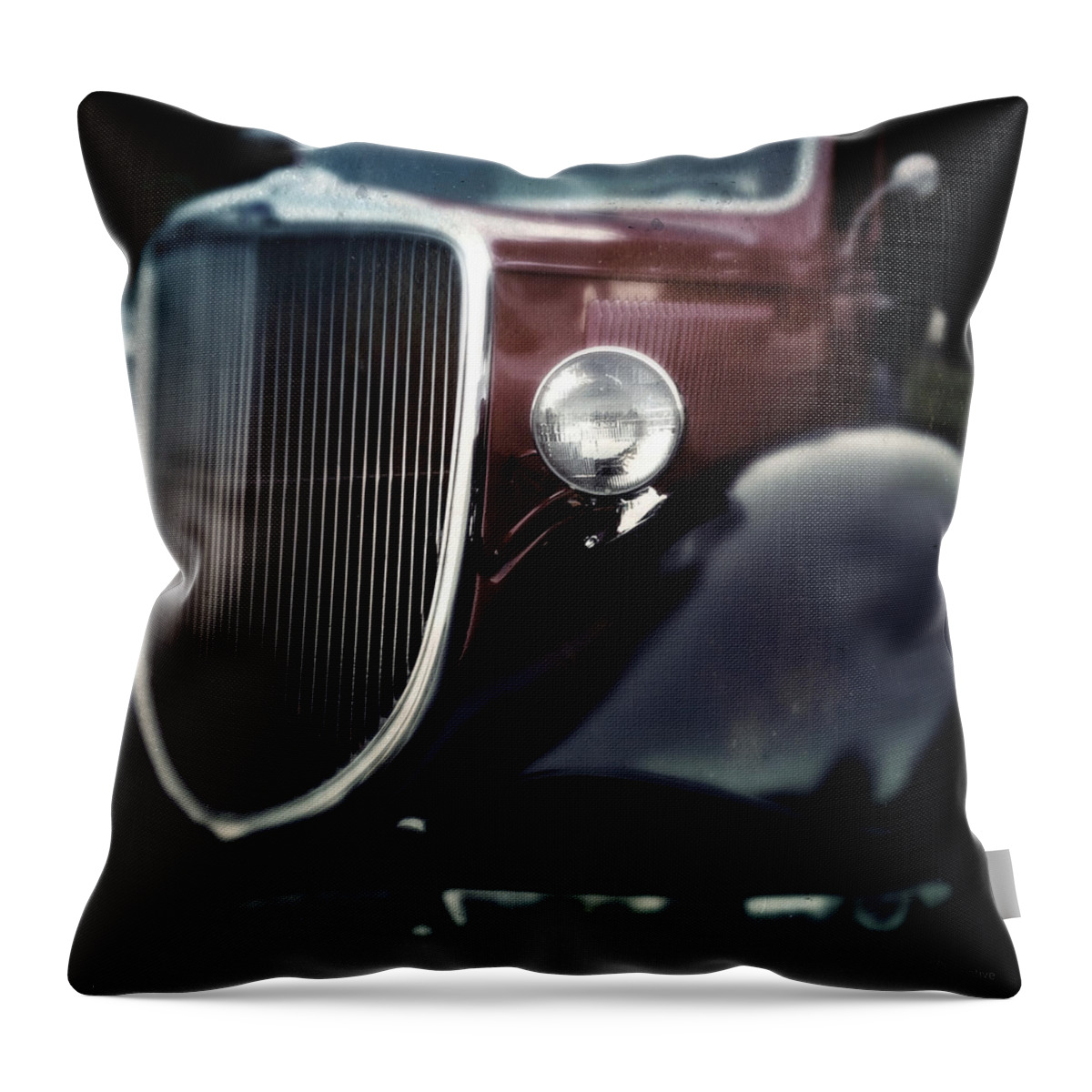 Car Throw Pillow featuring the photograph 30s In Maroon And Black by Tim Nyberg