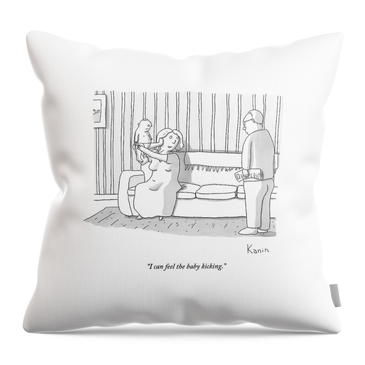 I Can Feel The Baby Kicking Throw Pillow