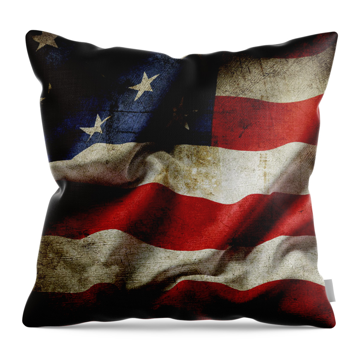 Flag Throw Pillow featuring the photograph American flag 65 by Les Cunliffe