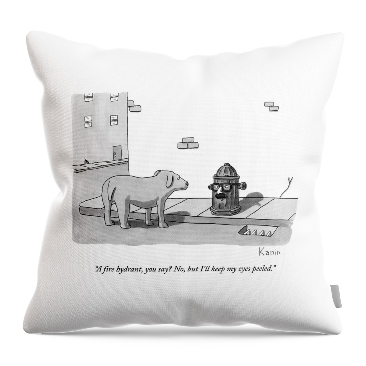 A Fire Hydrant Throw Pillow