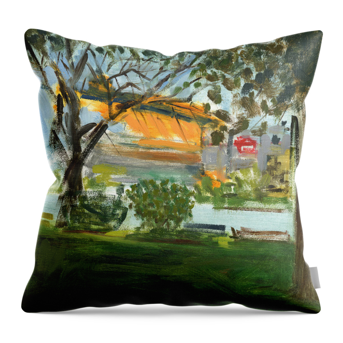 Steelers Throw Pillow featuring the painting Untitled #365 by Chris N Rohrbach