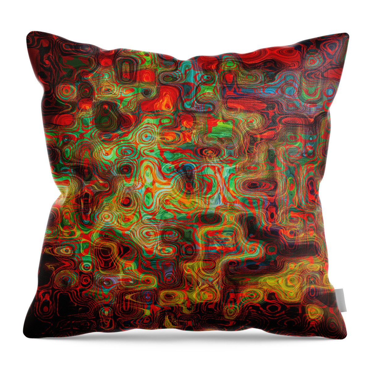 Abstract Throw Pillow featuring the digital art 3D Circuitry by Rick Wicker