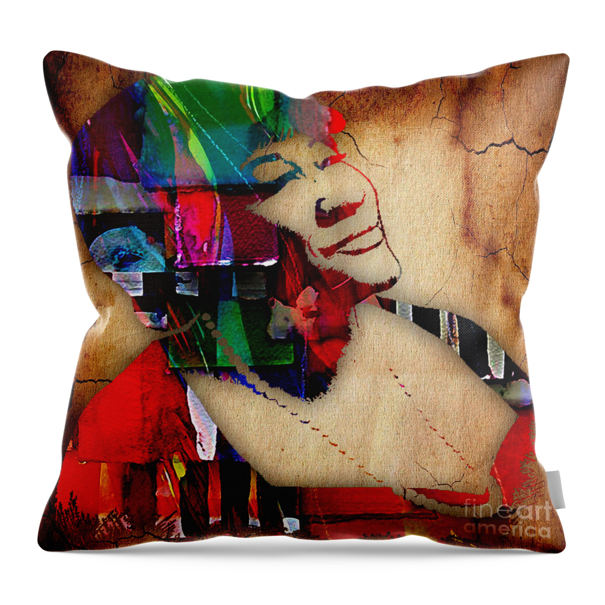 Ella Fitzgerald Throw Pillow featuring the mixed media Ella Fitzgerald Collection #4 by Marvin Blaine