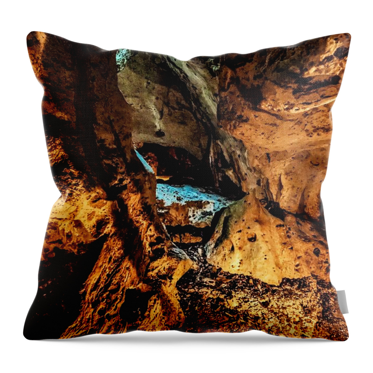Ocho Rio Throw Pillow featuring the photograph Green Grotto Caves #4 by Bill Howard