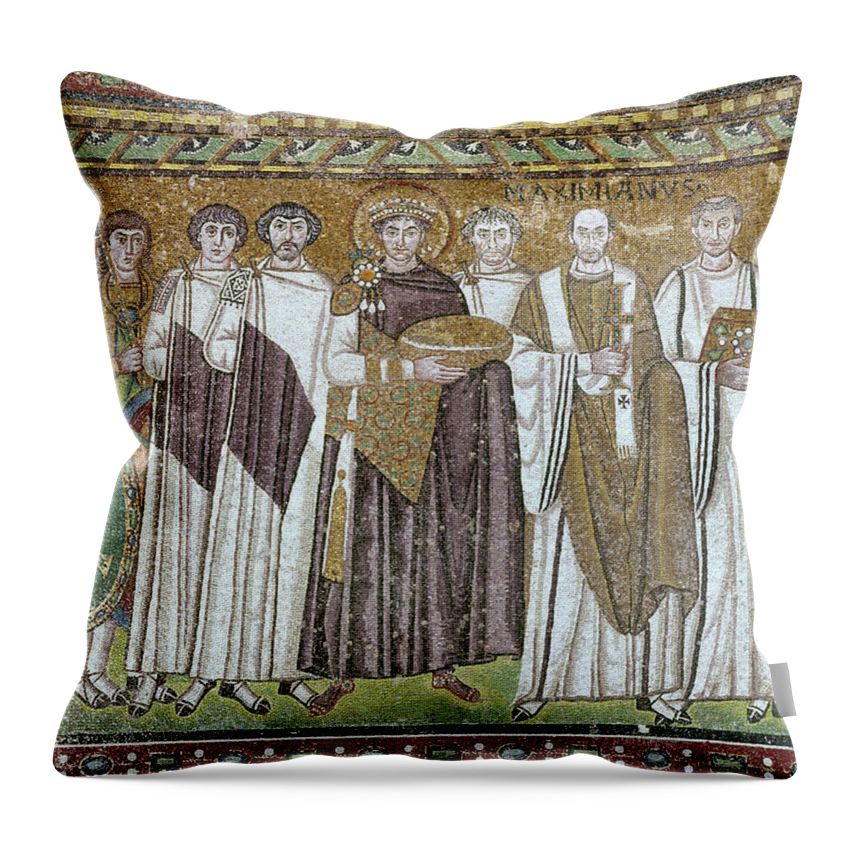 6th Century Throw Pillow featuring the painting Justinian I (483-565) #4 by Granger