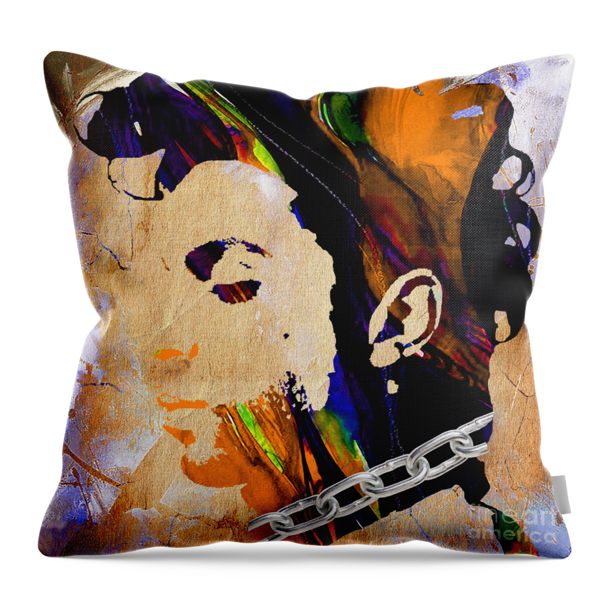 Prince Throw Pillow featuring the mixed media Prince Collection #4 by Marvin Blaine