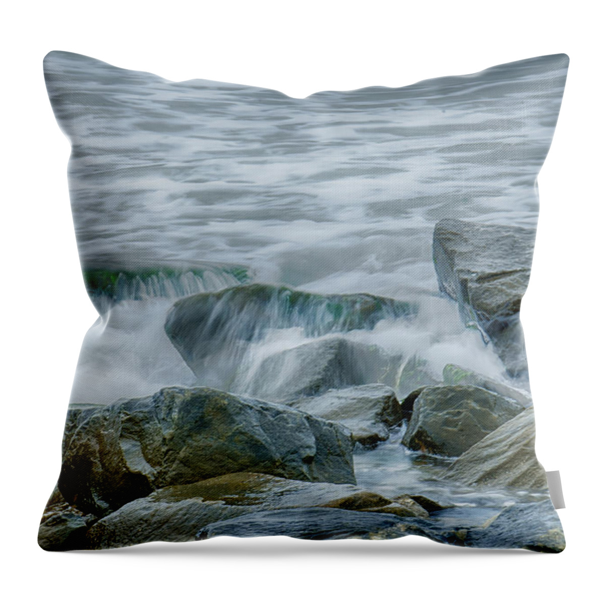 Attack Throw Pillow featuring the photograph Seascape With Waves And Sand Beach #4 by Alex Grichenko