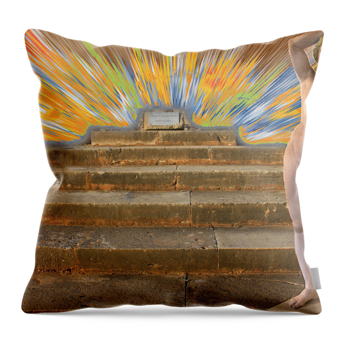 Augusta Stylianou Throw Pillow featuring the digital art Temple of Apollo #7 by Augusta Stylianou