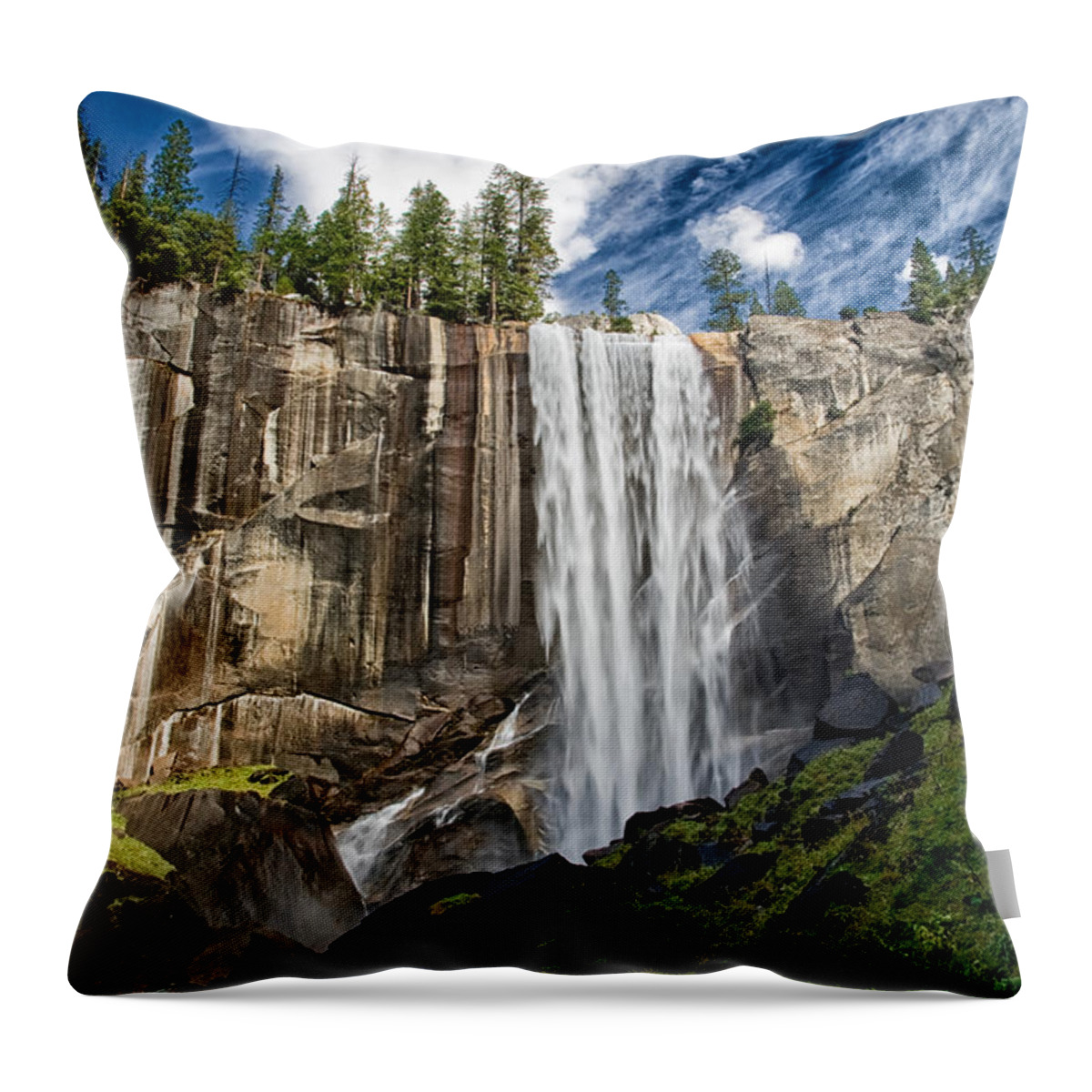 River Throw Pillow featuring the photograph Vernal Falls #3 by Cat Connor