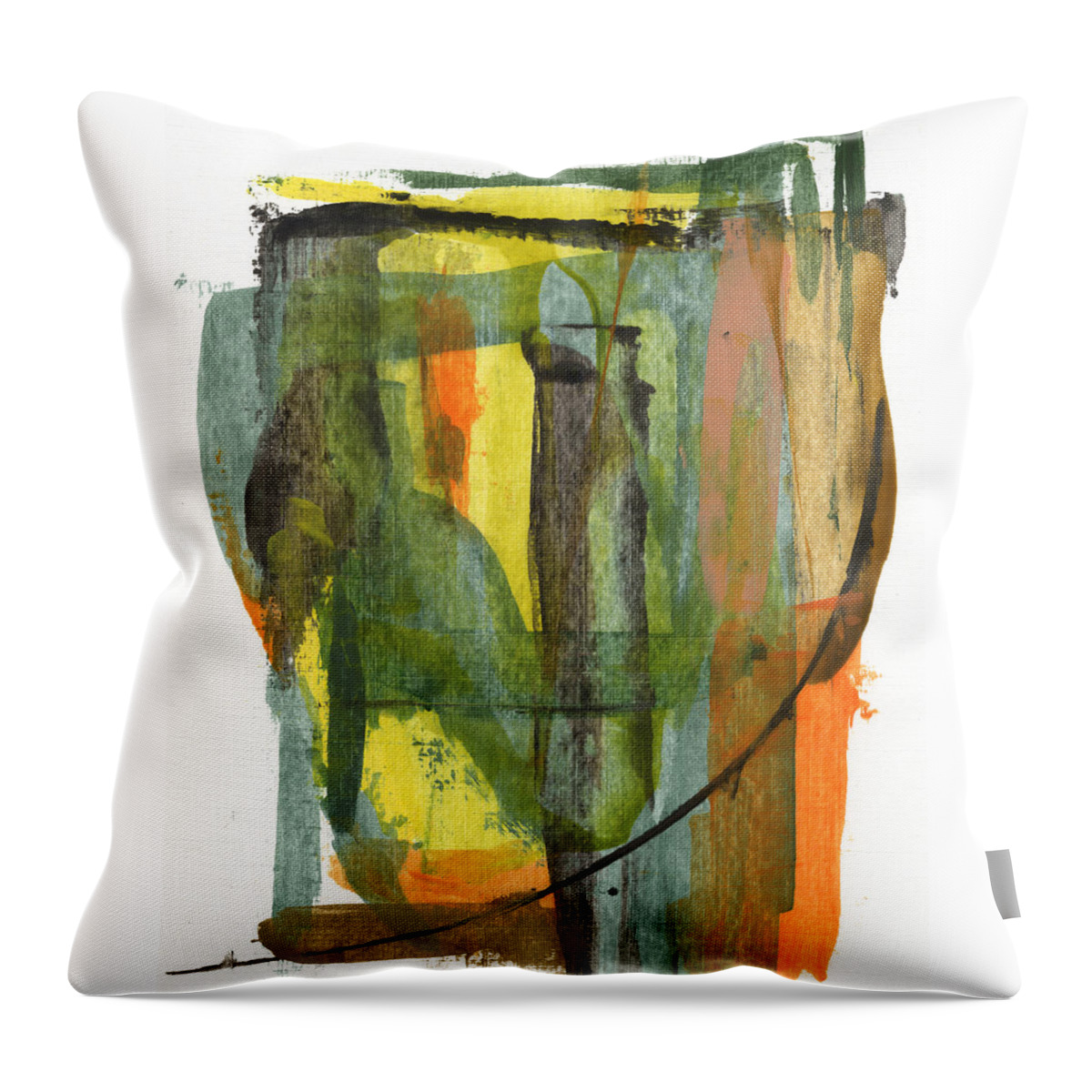 Abstract Throw Pillow featuring the painting Untitled #402 by Chris N Rohrbach