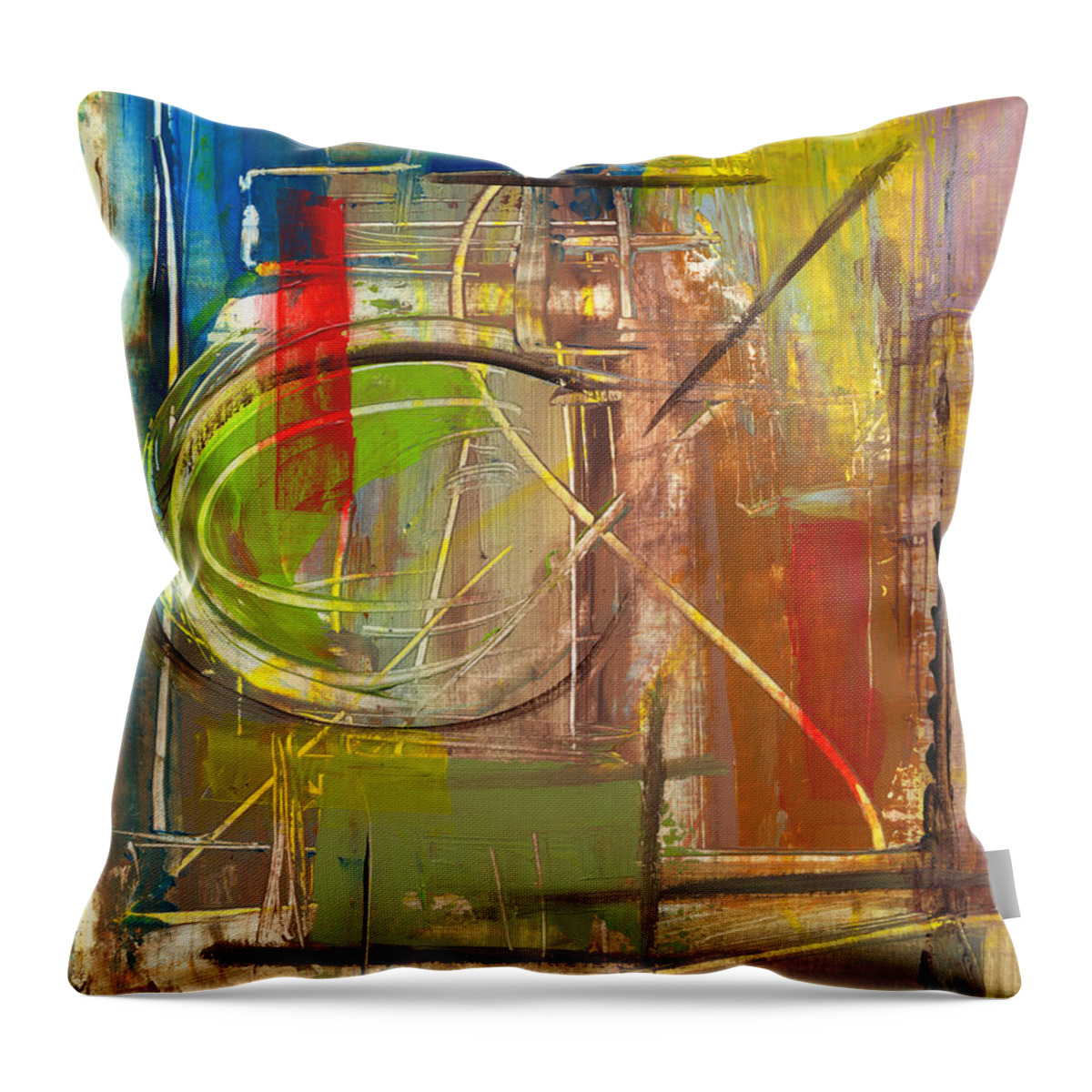 Abstract Throw Pillow featuring the painting Untitled #425 by Chris N Rohrbach