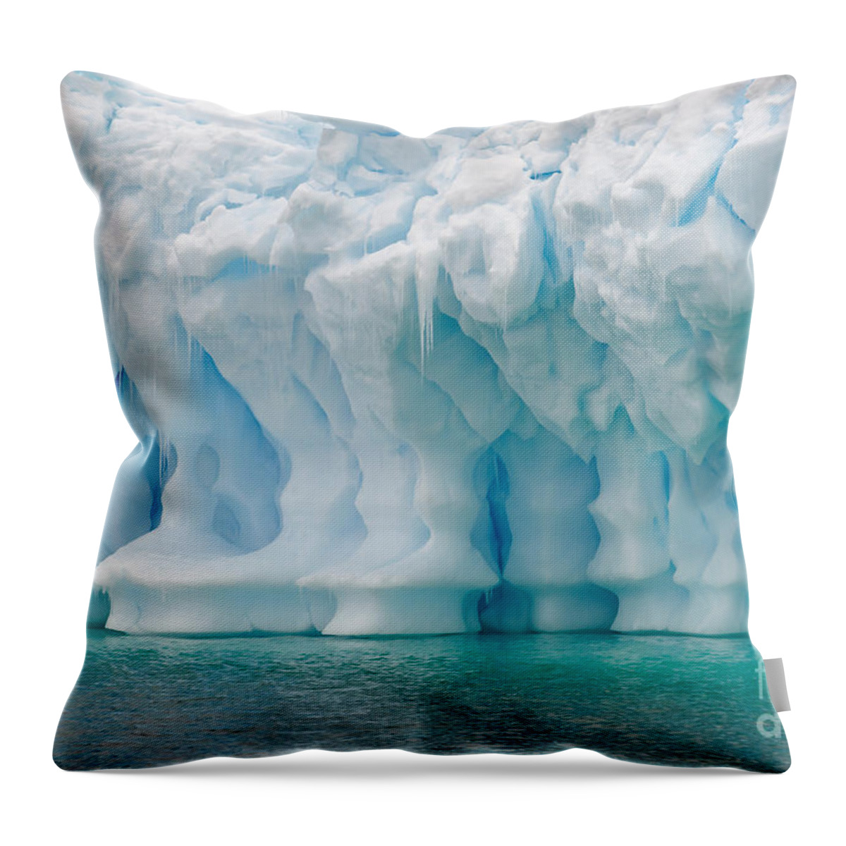 Nature Throw Pillow featuring the photograph Iceberg, Antarctica #41 by John Shaw